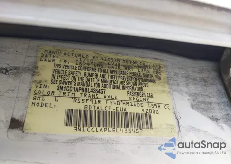 2011 Nissan Versa 1.6 from USA, damaged, VIN 3N1CC1AP6BL435457